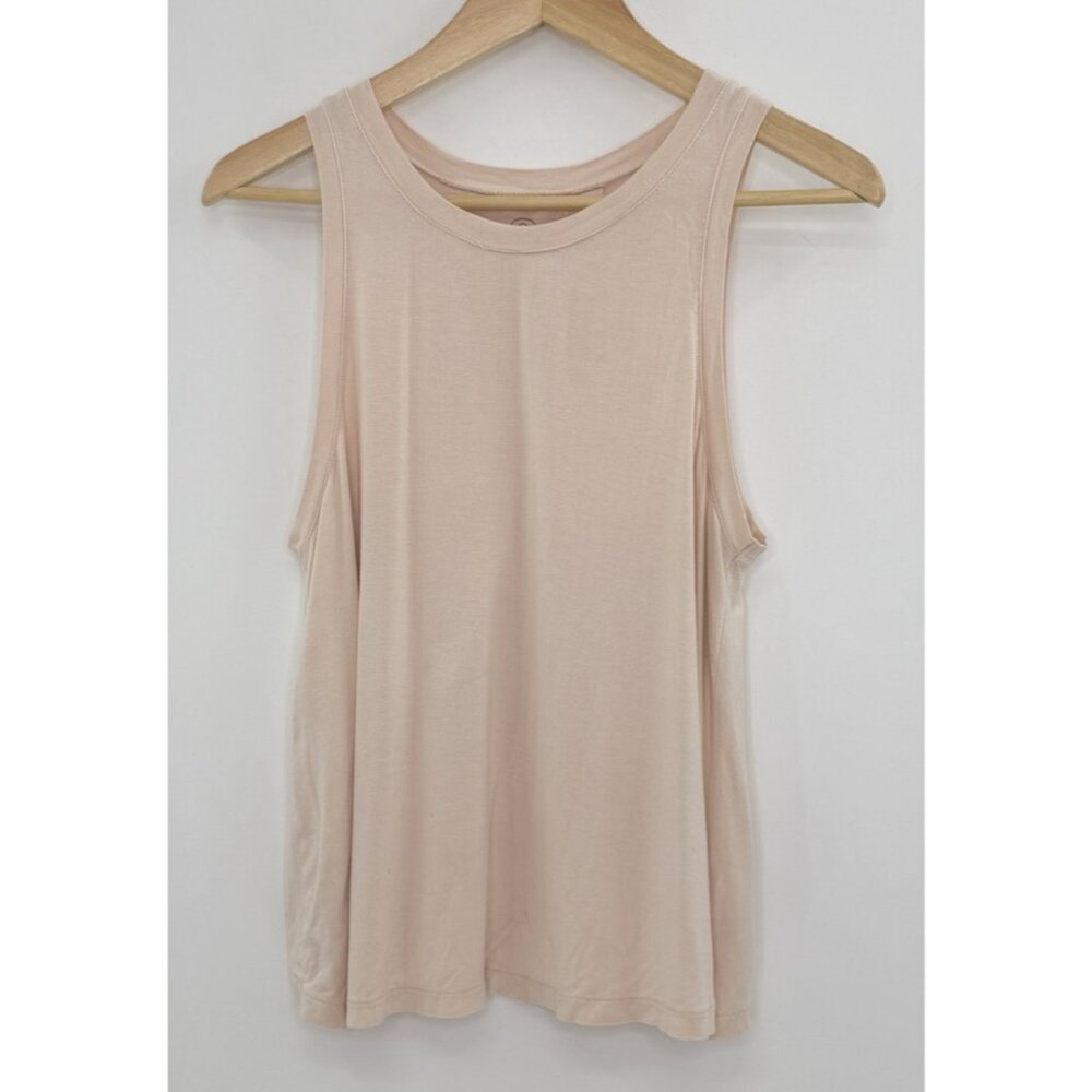 T&B Tank Top Womens XL Light Pink Sleeveless Back Overlap Casual‎ Stretch Shirt